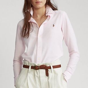 Ralph Lauren slim fit pink striped oxford button down shirt size 2